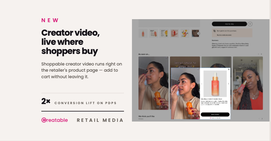 Creatable Unifies Creator Content and Retail Media to Drive PDP Conversions